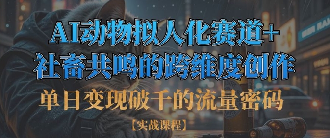 单日变现破千的流量密码,AI动物拟人化赛道+社畜共鸣的跨维度创作-创梦DreamCreation终点站