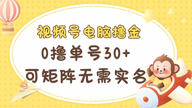 (14220期)视频号电脑撸金 0撸单号30+ 可矩阵 无需实名多号多得-创梦DreamCreation终点站