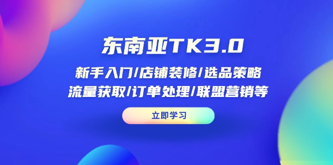 (14208期)东南亚TK3.0:新手入门/店铺装修/选品策略/流量获取/订单处理/联盟营销等-创梦DreamCreation终点站