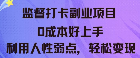 监督打卡副业新玩法,0成本好上手,利用人性的弱点轻松变现-创梦DreamCreation终点站