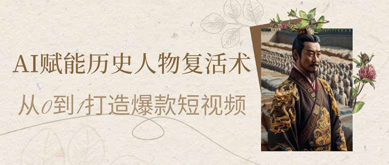 (14311期)AI赋能历史人物复活术:从0到1打造爆款短视频-创梦DreamCreation终点站