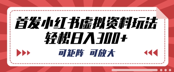 首发小红书虚拟资料玩法,可矩阵,可放大,轻松日入3张-创梦DreamCreation终点站