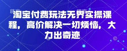 淘宝付费玩法无界实操课程,高价解决一切烦恼,大力出奇迹-创梦DreamCreation终点站