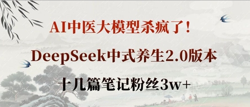 AI中医大模型杀疯了!DeepSeek中式养生2.0版本,十几篇笔记粉丝3w+-创梦DreamCreation终点站