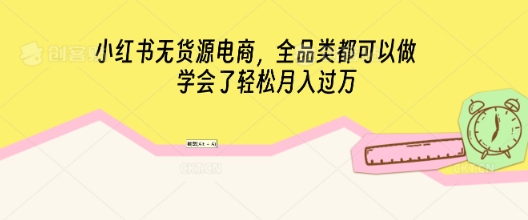 小红书无货源电商,全品类都可以做,学会了轻松月入过W-创梦DreamCreation终点站
