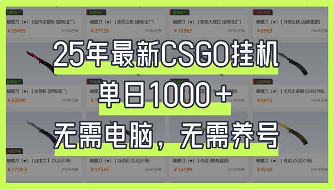 (14178期)25年最新CSGO挂机系统,单日1000+,无需电脑,无需养号,0基础可上手-创梦DreamCreation终点站