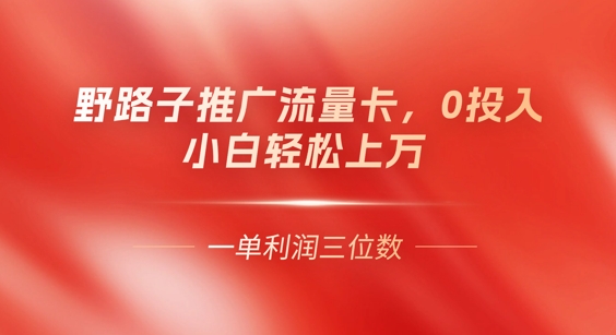 0门槛推广流量卡,一单收益上百,0投入,小白月入过W-创梦DreamCreation终点站