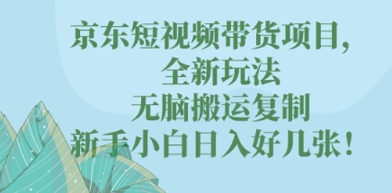 京东短视频带货项目,全新玩法,无脑搬运复制,新手小白日入好几张!-创梦DreamCreation终点站