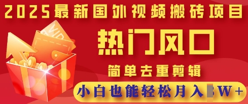 2025最新视频搬砖项目,热门风口,简单去重剪辑,小白也能轻松月入过W-创梦DreamCreation终点站