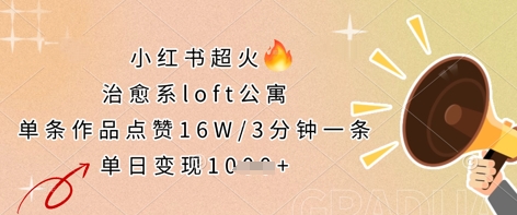 小红书超火的治愈系loft公寓,单条作品点赞16W,3分钟一条,单日变现数张-创梦DreamCreation终点站