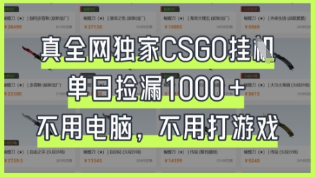 真全网独家CSGO挂G,单日捡漏1k+【揭秘】-创梦DreamCreation终点站