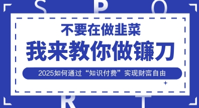 韭菜生涯终结者,我来教你做镰刀,2025如何通过“知识付费”实现财F自由【揭秘】-创梦DreamCreation终点站