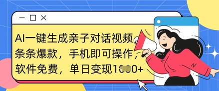 AI一键生成亲子对话视频,条条爆款,一部手机即可操作,单日变现数张-创梦DreamCreation终点站