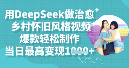 用DeepSeek做治愈乡村怀旧风格视频,爆款轻松制作,当日最高变现多张-创梦DreamCreation终点站