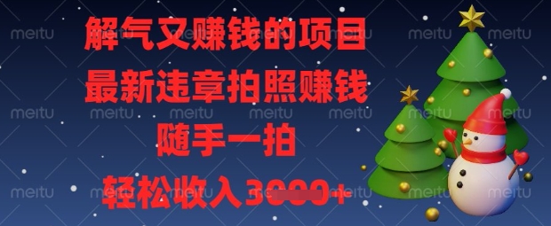 解气又挣钱的项目,最新违章拍照挣钱,随手一拍,轻松收入数张【揭秘】-创梦DreamCreation终点站
